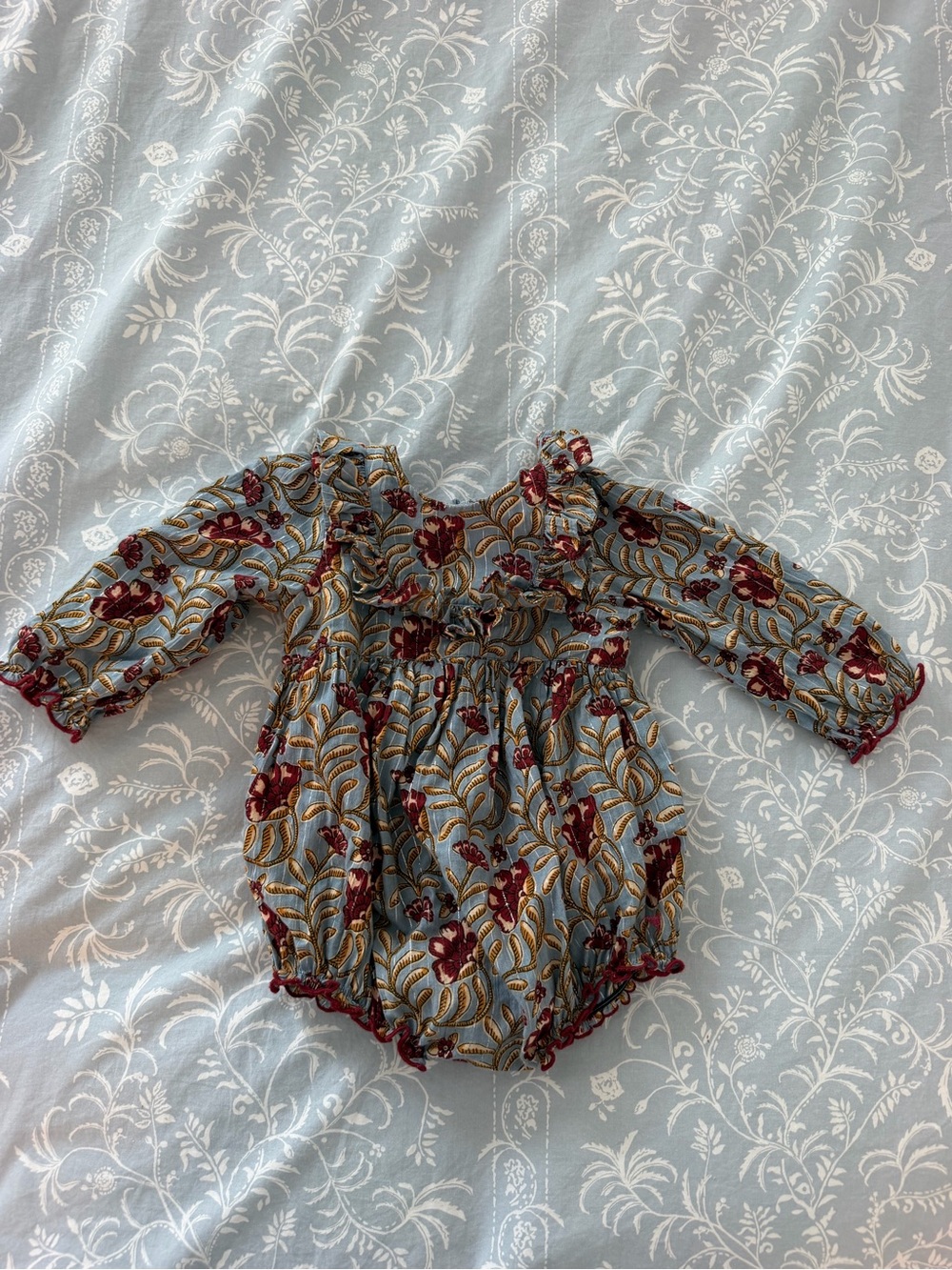 Pink Chicken Floral Long-Sleeve Romper